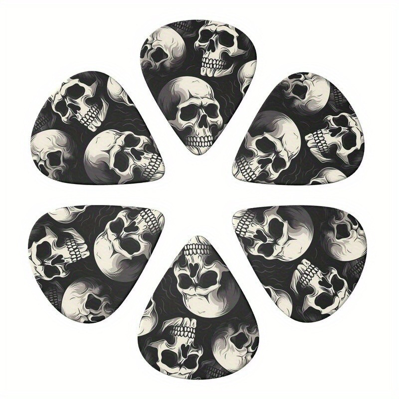 Electric Guitar Pick Pack - 新しいギターピックセット 6 個セット - エレキ/ベース用両面カラフルなプリントピック、耐久性のあるギターアクセサリーギフトセット