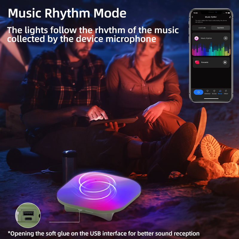 ポータブル充電式スマートLEDキャンプランタン,Blueto - Audio Music By のレビューと価格