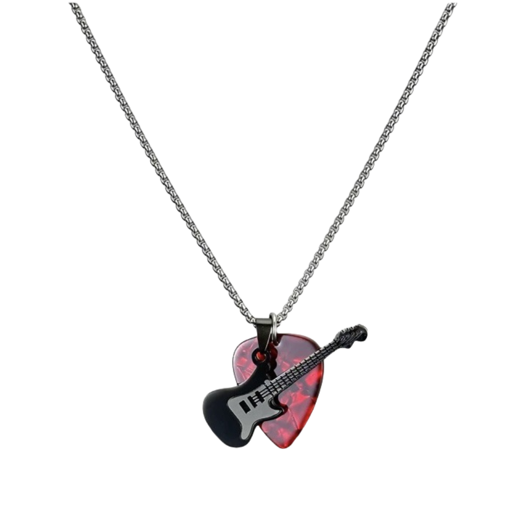 ヒップホップ ギターピック ペンダント ネックレス チタン鋼 - Electric Guitar Pick Pack のレビューと価格