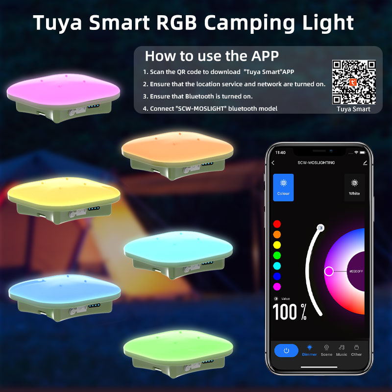 ポータブル充電式スマートLEDキャンプランタン,Blueto - Audio Music By のレビューと価格