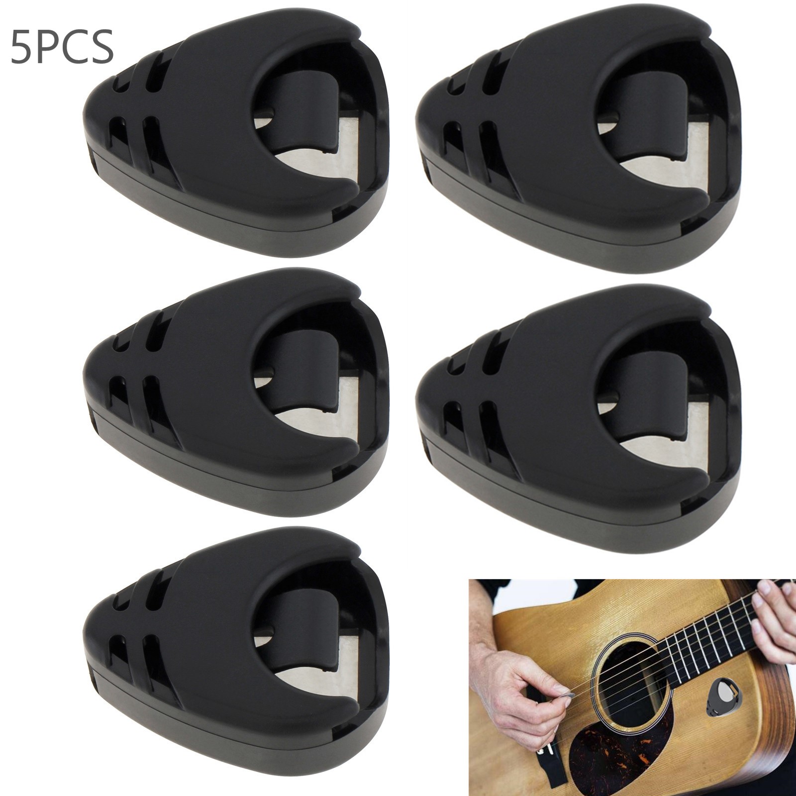 5 個ギターピックホルダープラスチックスティックオンギターピ - Electric Guitar Pick Pack のレビューと価格