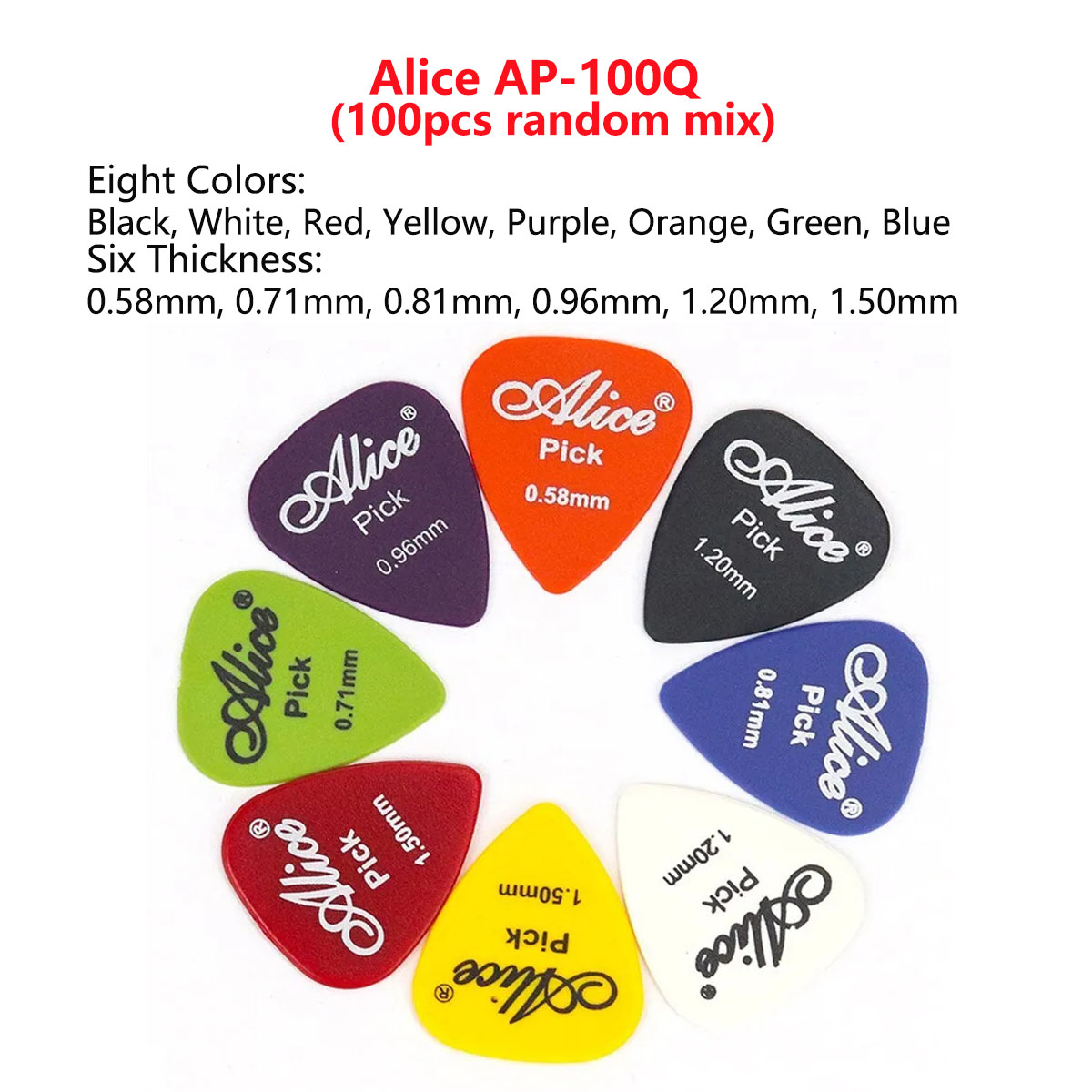プレミアムプラスチックマルチカラーギターピック、ミックスAB - Electric Guitar Pick Pack のレビューと価格