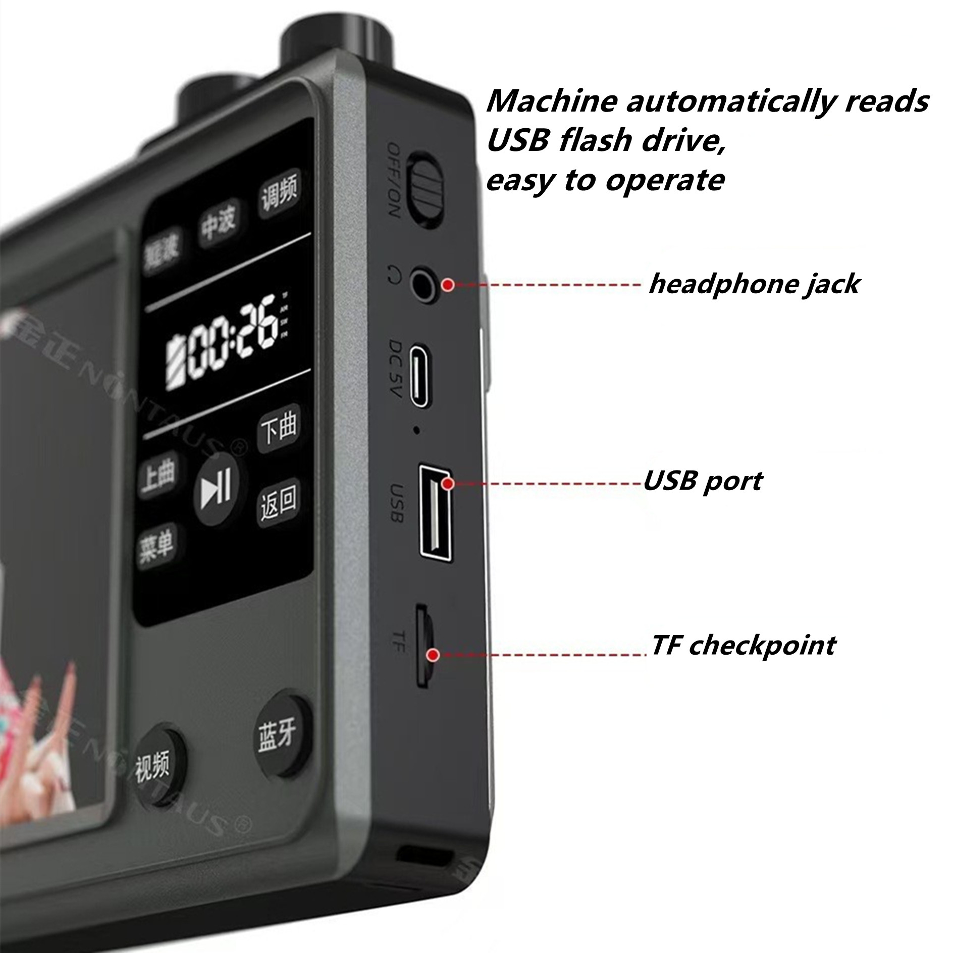 7インチHDポータブルビデオプレーヤー、Bluetoothス - Audio Musically のレビューと価格