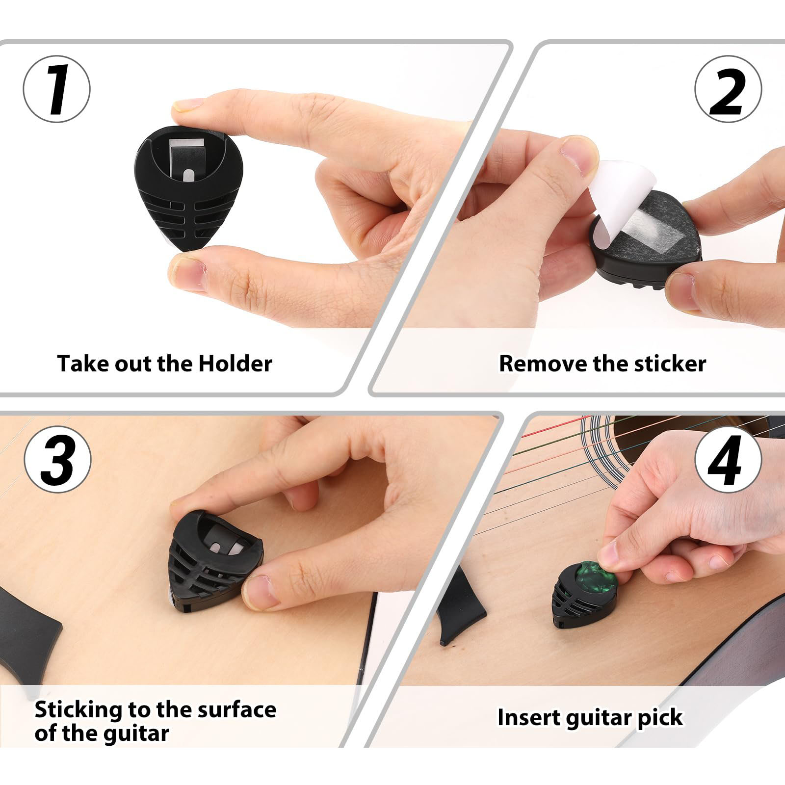 10 個のギターピック & 1 個のピックホルダー 6 厚さ - Electric Guitar Pick Pack のレビューと価格